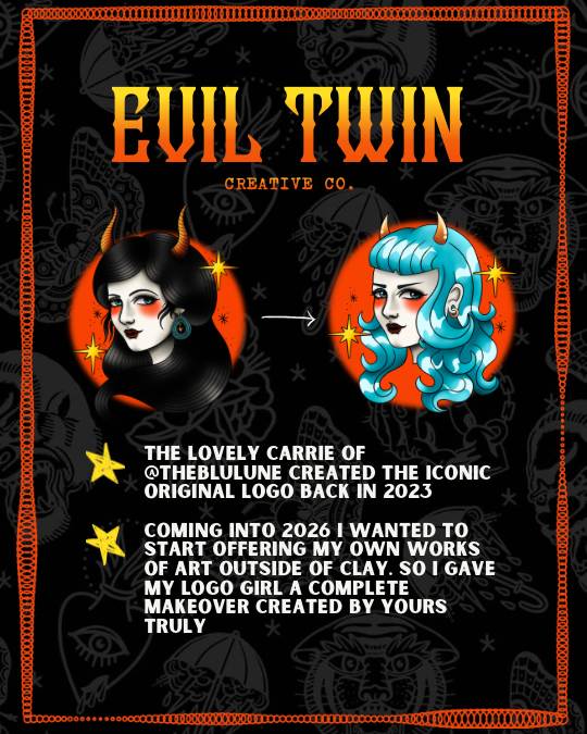 Evil Twin Creative Co Logo Girl // POSTCARD