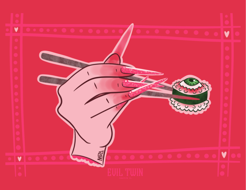 Bloody Chopsticks & Eyeball Sushi // POSTCARD