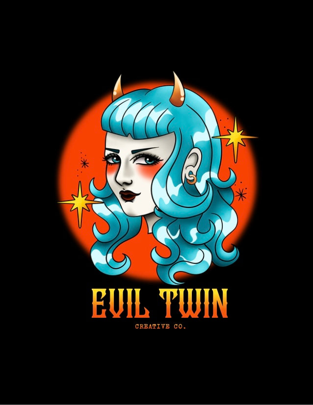 Evil Twin Creative Co Logo Girl // POSTCARD